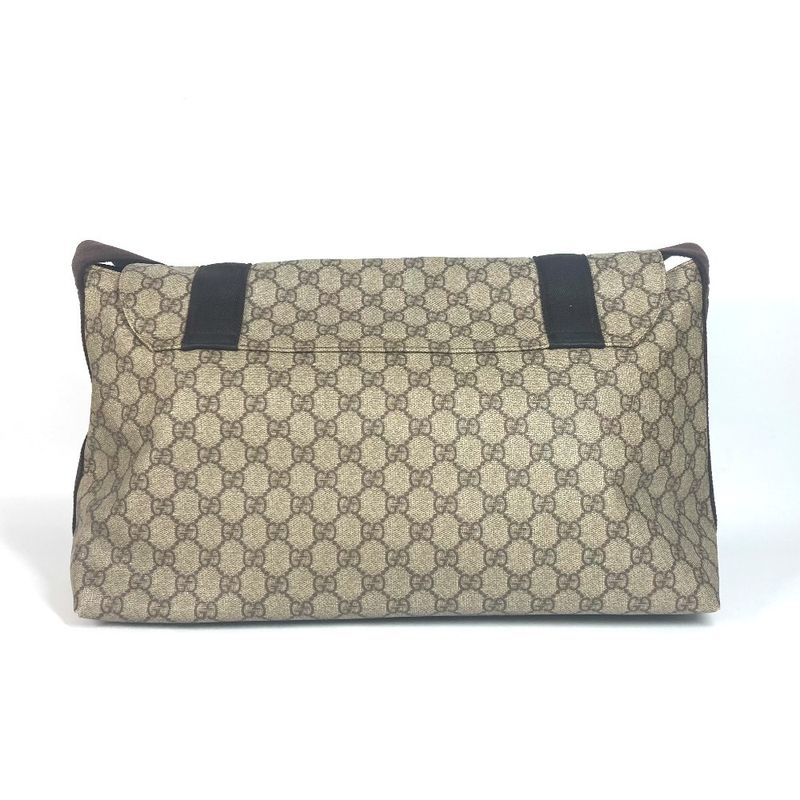 Gucci Shoulder Bag GG Plus Flap 122374 GG Supreme Canvas Beige