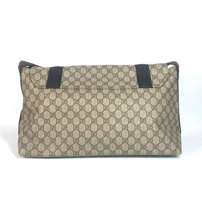 Gucci Shoulder Bag GG Plus Flap 122374 GG Supreme Canvas Beige