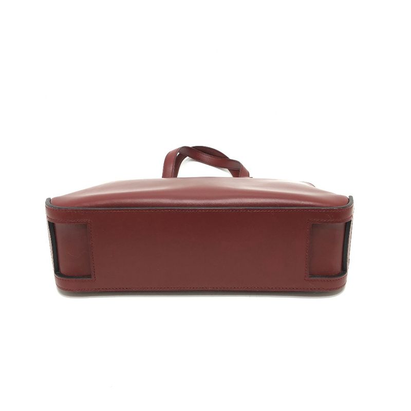 Hermes Tote Bag Escapada Box Calf Bordeaux Burgundy