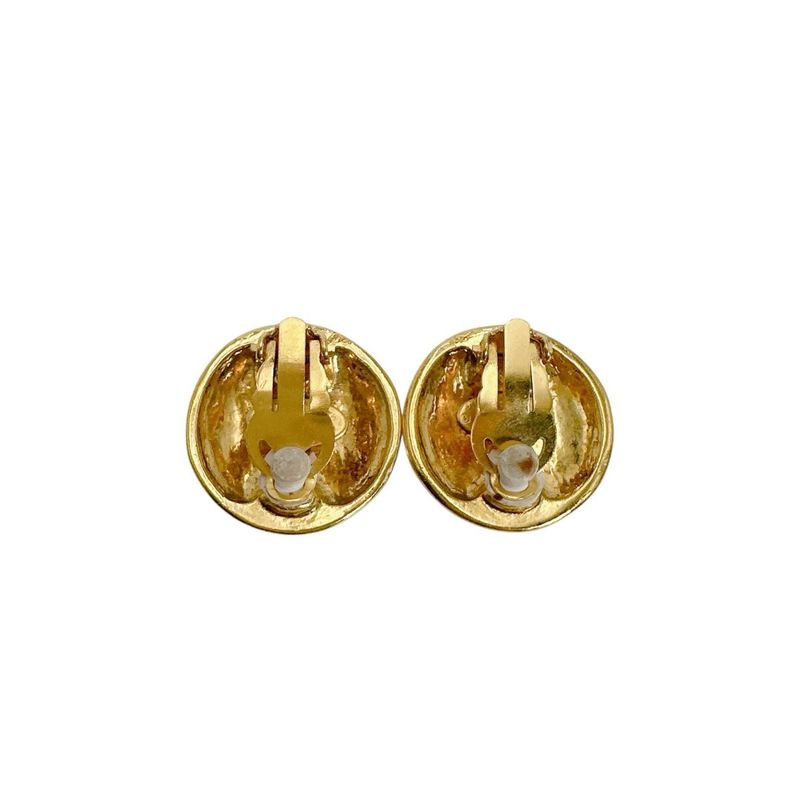 Chanel Vintage Large Coco Mark Earrings Chanel Gold