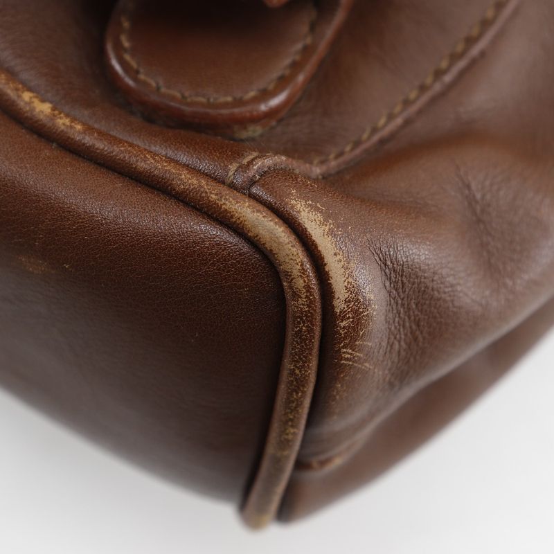 Gucci Bamboo Handle Old Gucci Backpack Leather Brown Women's Backpack And