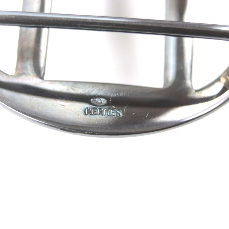 Hermes Touareg Hand Engraved Design Chrome Color Leather Use Belt Buckle Sv925