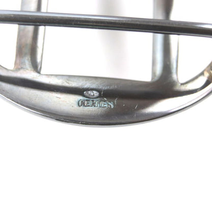 Hermes Touareg Hand Engraved Design Chrome Color Leather Use Belt Buckle Sv925