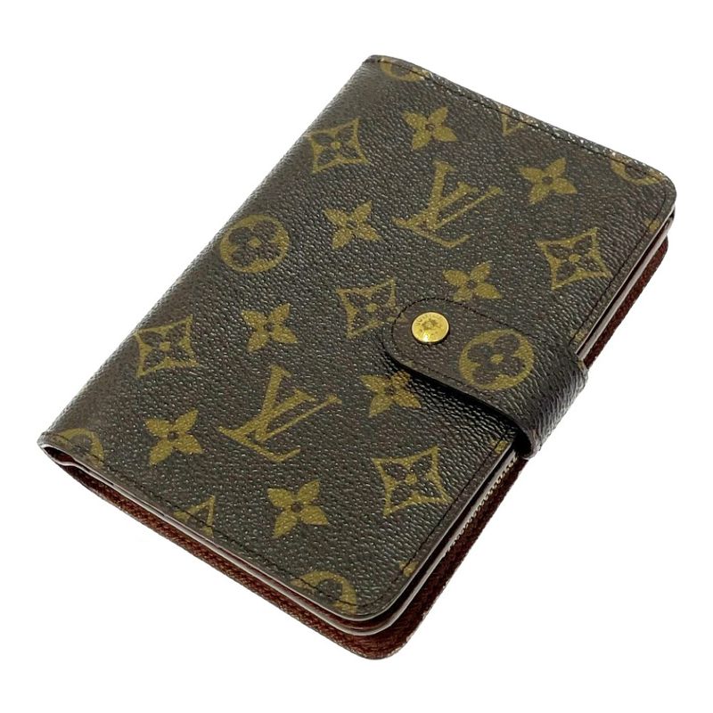 Louis Vuitton M61207 Monogram PVC Porte Papier Zip Bifold Wallet Brown 302785