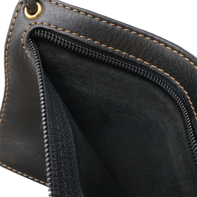 Loewe Anton Shoulder Bag Crossbody Leather Black With Gold Hardware Pouch