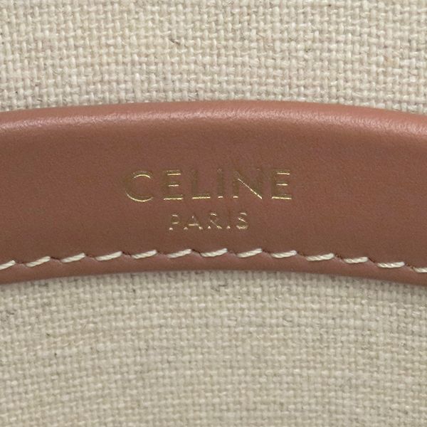 Celine 2way Bag Small Cabas Tice Leather Textile Beige Gold Hardware Shoulder