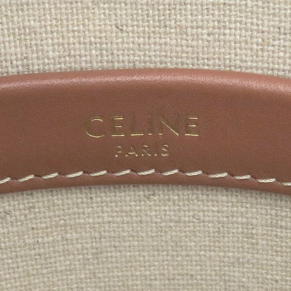 Celine 2way Bag Small Cabas Tice Leather Textile Beige Gold Hardware Shoulder