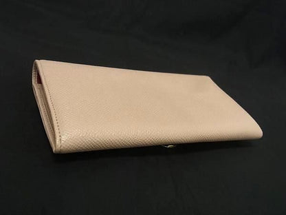 Bvlgari PVC Fold Long Wallet Coin Purse Wallets Billfold Ladies Beige