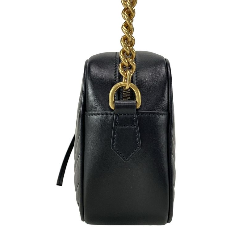 Gucci Shoulder Bag GG Marmont Quilted Small Shoulder Bag 447632 Black Chain