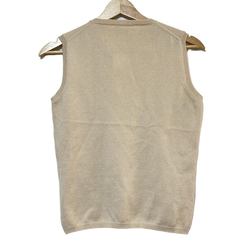 Prada Sleeveless Sweater Size 40 M Women - Beige Crewneck/cashmere