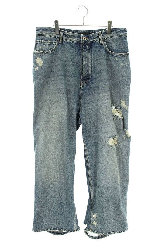 Balenciaga 745248 Thw25 Super Destroyed Large Fit Denim Pants Men's L