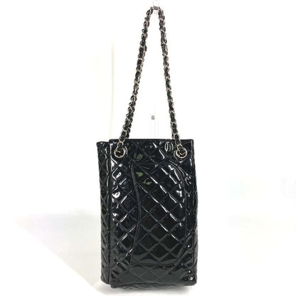 Chanel Upside Down Shoulder Bag Matelasse Enamel Black