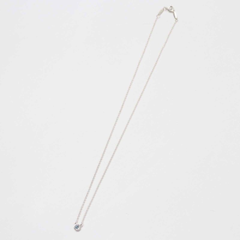 Tiffany & Co Colored Visor Yard Necklace Sv925 Aquamarine Silver