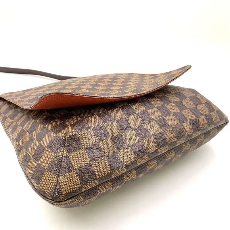 Louis Vuitton Musette Damier Ebene Damier Ebene Leather × PVC Brown Shoulder