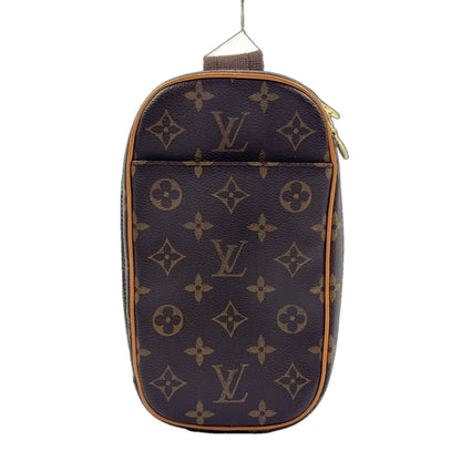 Louis Vuitton Pochette Gange Monogram Leather Brown Belt Bag Gold