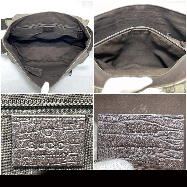 Gucci Shoulder Bag Beige Brown GG Supreme 122373