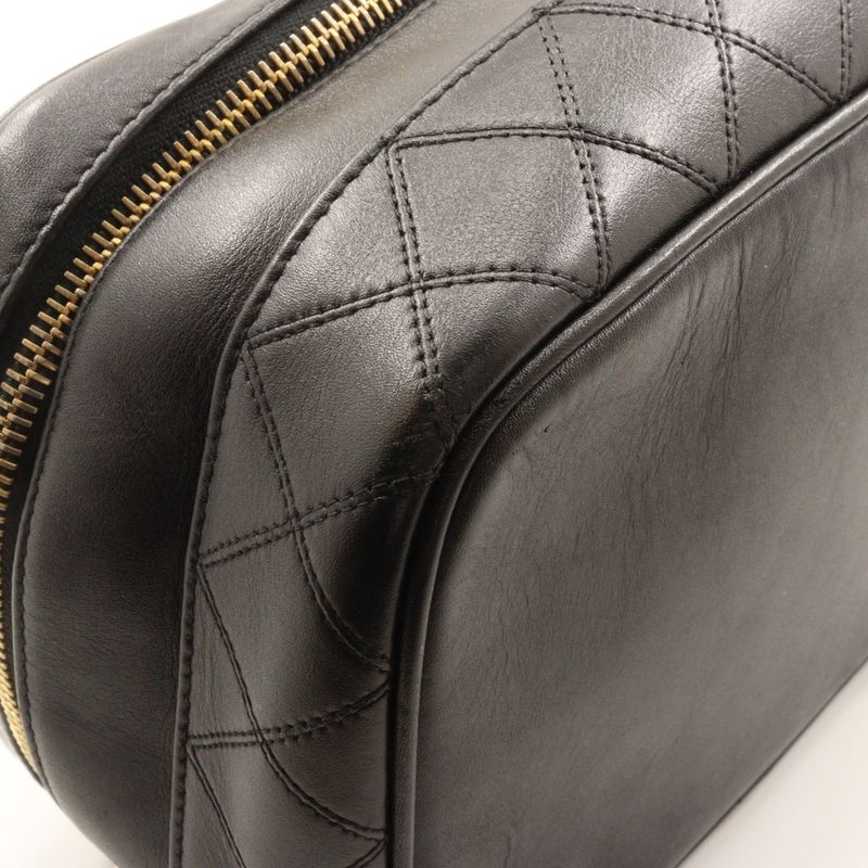 Chanel Vanity Bicolore Handbag Lambskin Black Ladies Pouch