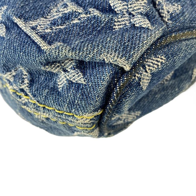 Louis Vuitton Shoulder Bag Monogram Denim Mini Pleated M95050 Blue Cotton