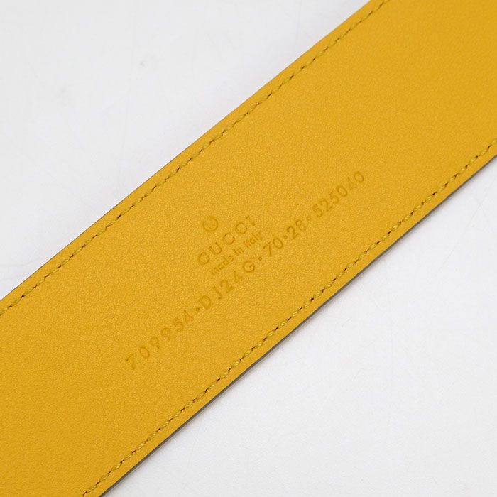 Gucci G Buckle Bicolor Belt 709954 Belt Leather Unisex