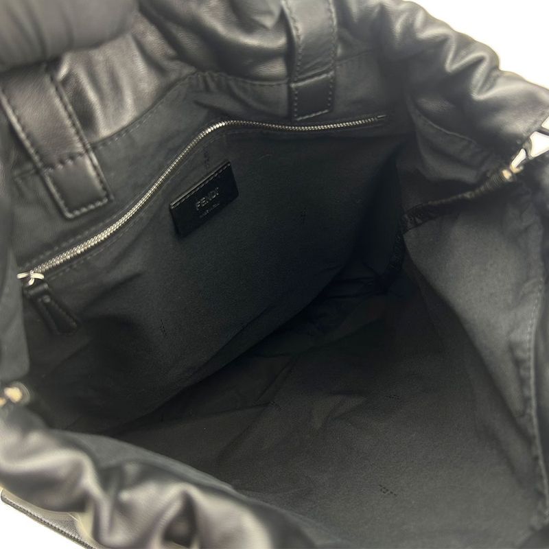 Fendi Backpack Sac Backpack 7vz057 Canvas Leather Beige Black Going Out Ladies