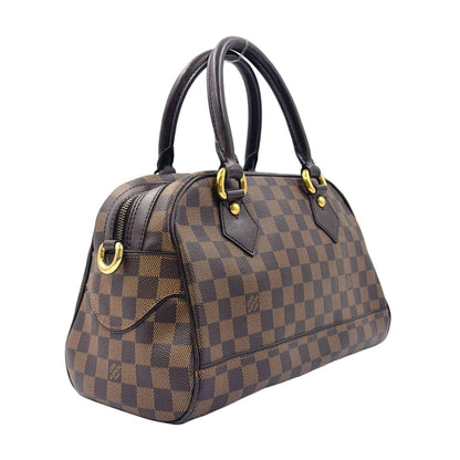 Louis Vuitton Duomo Damier Ebene Leather Brown Handbag Gold — view 2