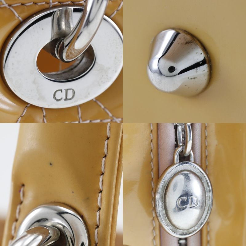 Christian Dior Lady Dior 09-bo-0174 Patent Leather Women's Handbag