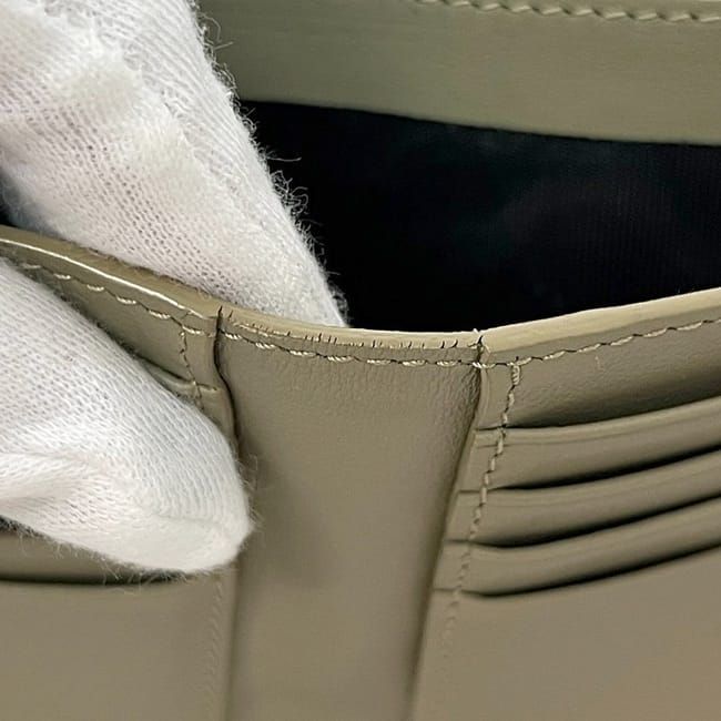 Saint Laurent Bifold Wallet Khaki Green Beige 396307 Billfold