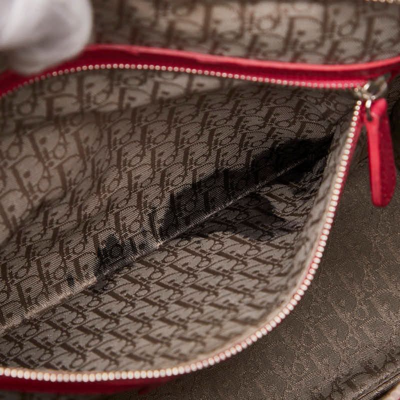 Dior Lady Dior Cannage Large Handbag Shoulder Bag 2WAY Red Leather Women's Dior