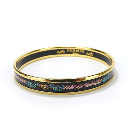 Hermes Bracelet Emile PM Metal Cloisonne Multicolor Black Gold Hardware