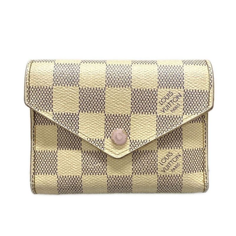 Louis Vuitton Damier Portefeuille Victorine N64022 Threefold Wallet With