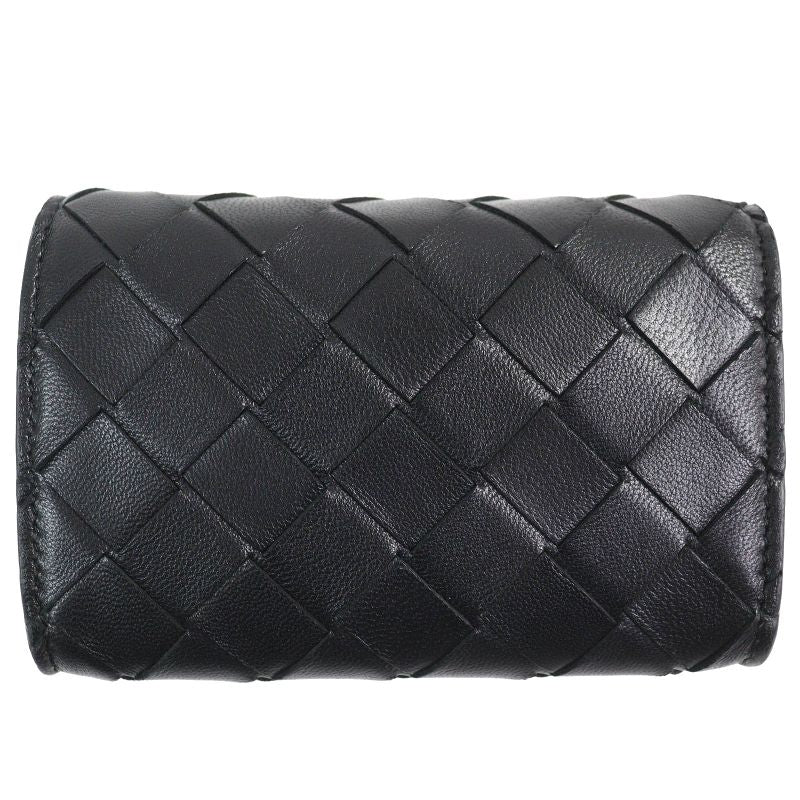Bottega Veneta Intrecciato Compact Wallet Leather Coin Case Black Storage With
