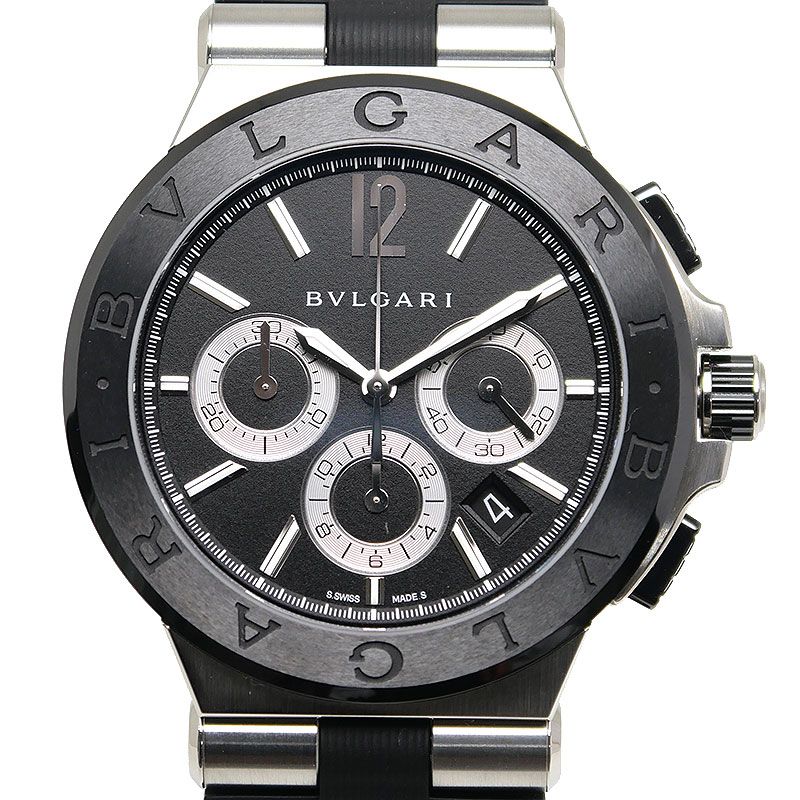 Bulgari Diagono Chronograph Dg42scch Automatic Black Dial
