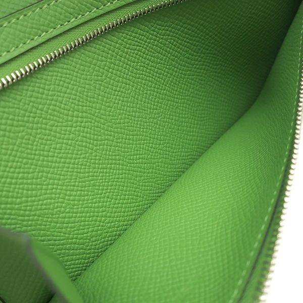 Hermes Long Wallet Bearn Souffle Verso Vaux Epson Vert Fizz X Vert Yucca Silver