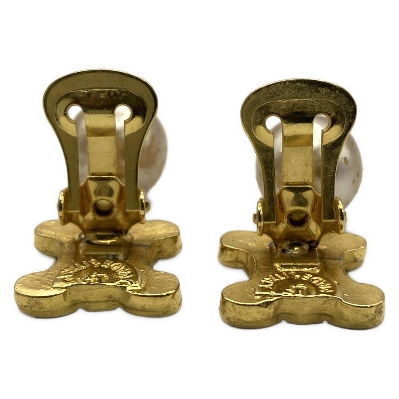 Celine Earrings - Gold And Ivory Macadam