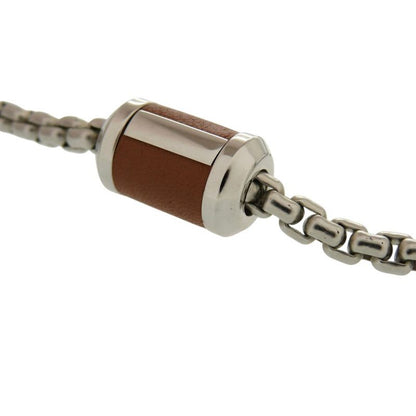 Hermes Meri Mello Metal Buffalo Horn Silver Ash Necklace 0812 Hermes