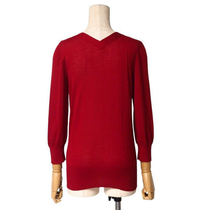 Hermes Knit Size LA V-neck High Gauge Sweater Cashmere Light Hand [recommended