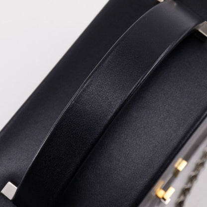 Hermes Cinetic 2WAY Leather Black A Women's Shoulder Bag