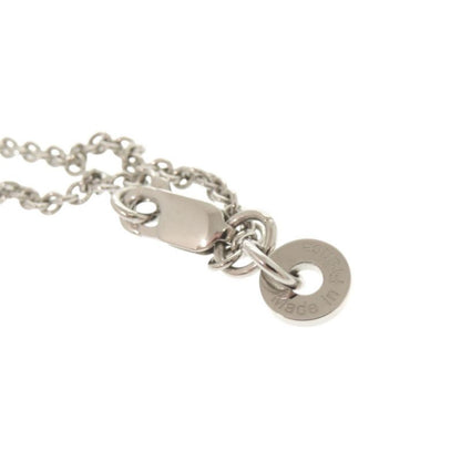 Hermes Col H Metal Leather Silver Gray Necklace Pendant 1333 Hermes