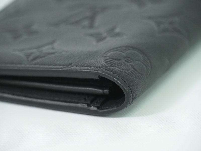 Authentic Louis Vuitton LV Portefeuille Brazza Monogram Shadow Noir Black