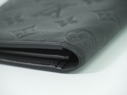 Authentic Louis Vuitton LV Portefeuille Brazza Monogram Shadow Noir Black