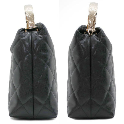 Chanel Top Handle 2WAY Bag Shoulder Bag Black Gold Hardware Matelasse
