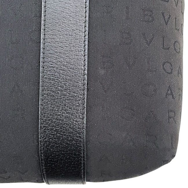 Bulgari Tote Bag Black Logomania Light Nylon Leather Preowned
