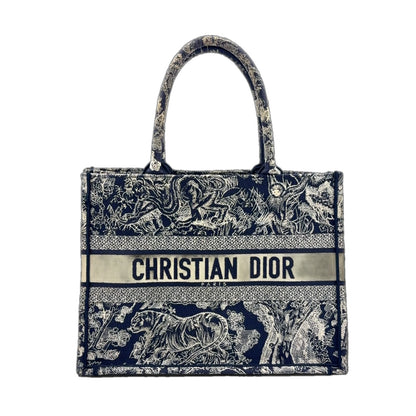 Dior Book Tote Toile de Jouy Reverse Embroidery Canvas Dark Navy