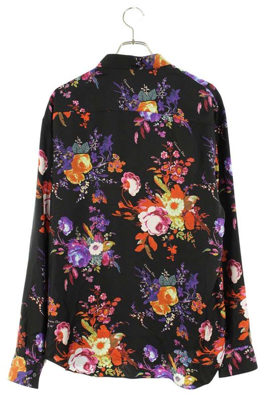 Dior 923c561w6016 BEE Embroidered All Over Silk Long Sleeve Shirt Men 39