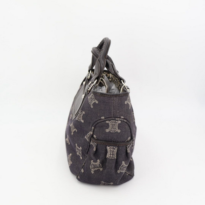 Celine Boogie Bag Black Denim Triomphe Handbag