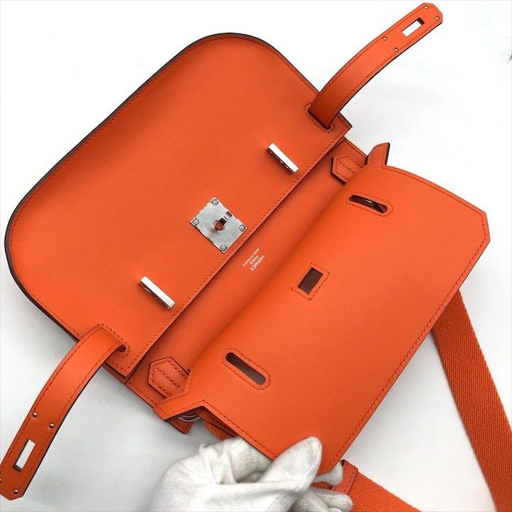Hermes Items Gipsiere Mini Evercolor Orange Phardware Shoulder Bag