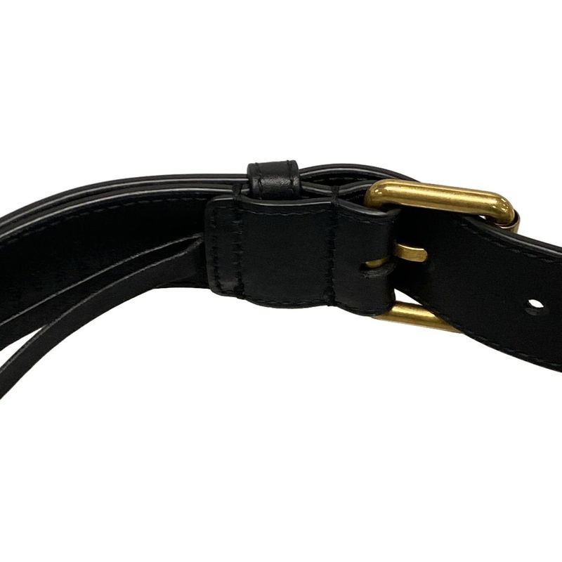 Gucci Waist Pouch GG Marmont Quilted Leather Belt Bag 476434 Black Leather