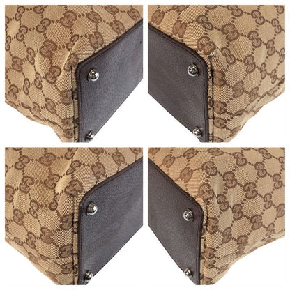 Gucci Beige Brown GG Canvas/leather 120336 Tote Bag Shoulder Bag Ladies 604731