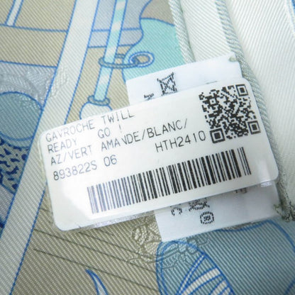 Hermes 25SS Gavroche Lady Gault Silk Veil Amand White Beige Scarf With Box Made