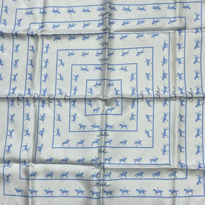 Hermes Scarf Petit Carré Light Blue Riding Horse/saut Galop Canter Rack